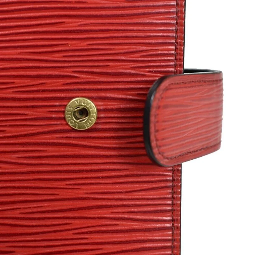 LOUIS VUITTON Agenda MM Diary Day Planner Cover Epi Leather Red